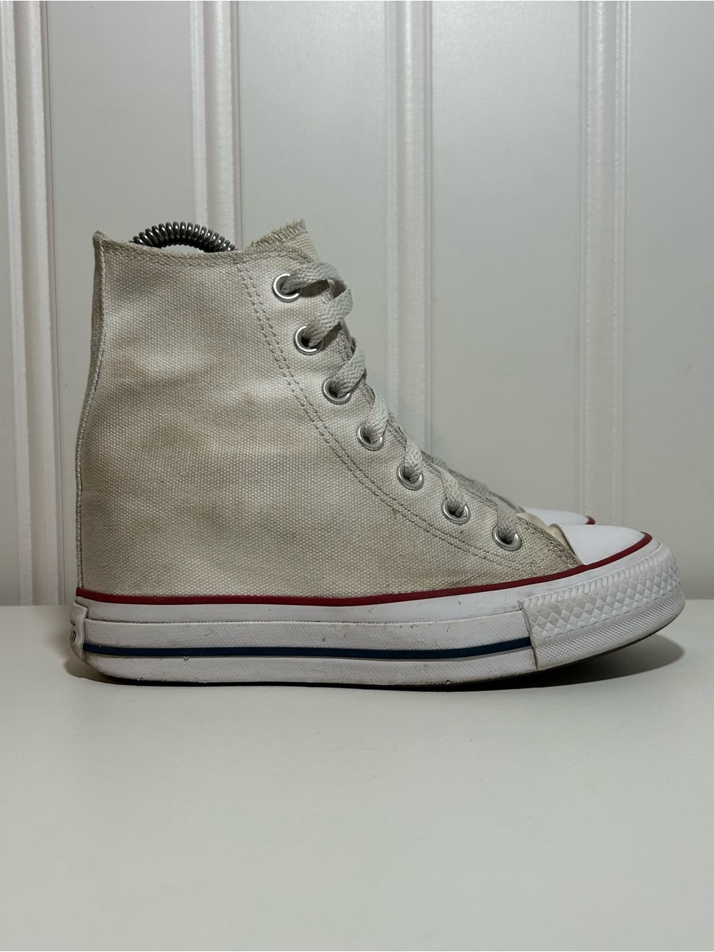 Converse ctas hi hidden wedge all star Classic High-Top Canvas Sneaker - White